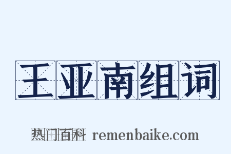 王亚南组词是什么意思的图片